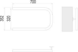 Полотенцесушитель водяной Terminus П-обр AISI 32х2 320х700